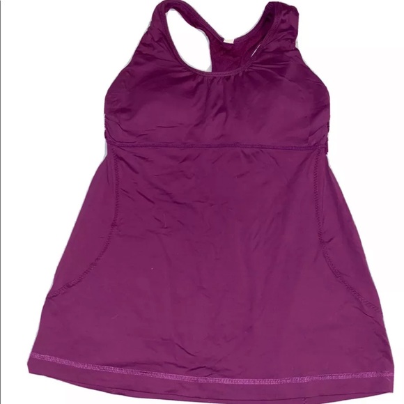 lululemon tank top size 8, purple Color, integrated bra, VGUC - Picture 1 of 4